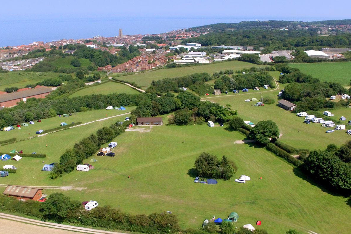 Manor Farm Campsite, Cromer - aerial view